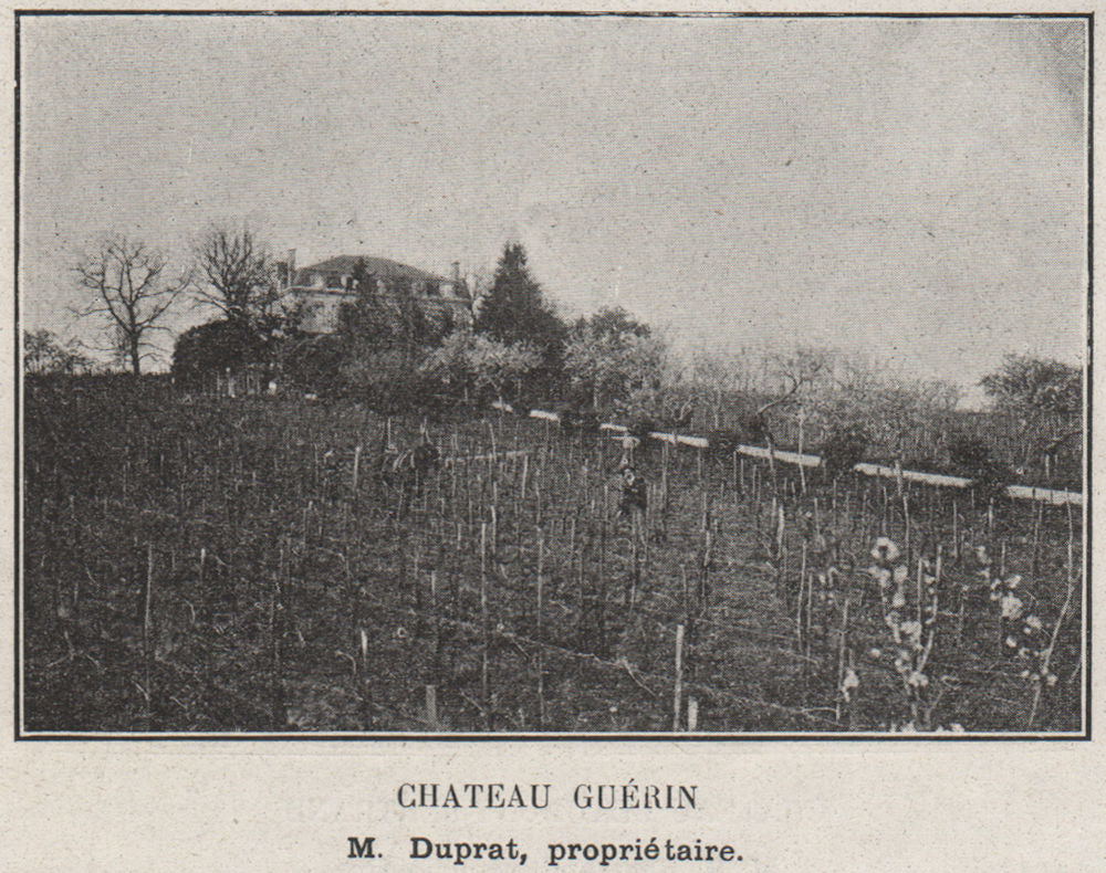 ENTRE-DEUX-MERS. BASSENS. Chateau Guérin. Duprat. Bordeaux. SMALL 1908 print